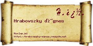 Hrabovszky Ágnes névjegykártya