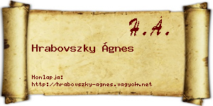 Hrabovszky Ágnes névjegykártya