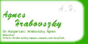 agnes hrabovszky business card