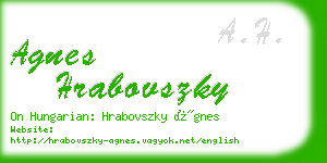 agnes hrabovszky business card